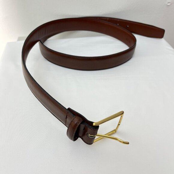 Handcrafted In America Genuine Leather Brown Belt With Solid Brass Buckle‎ 40 - Picture 3 of 7
